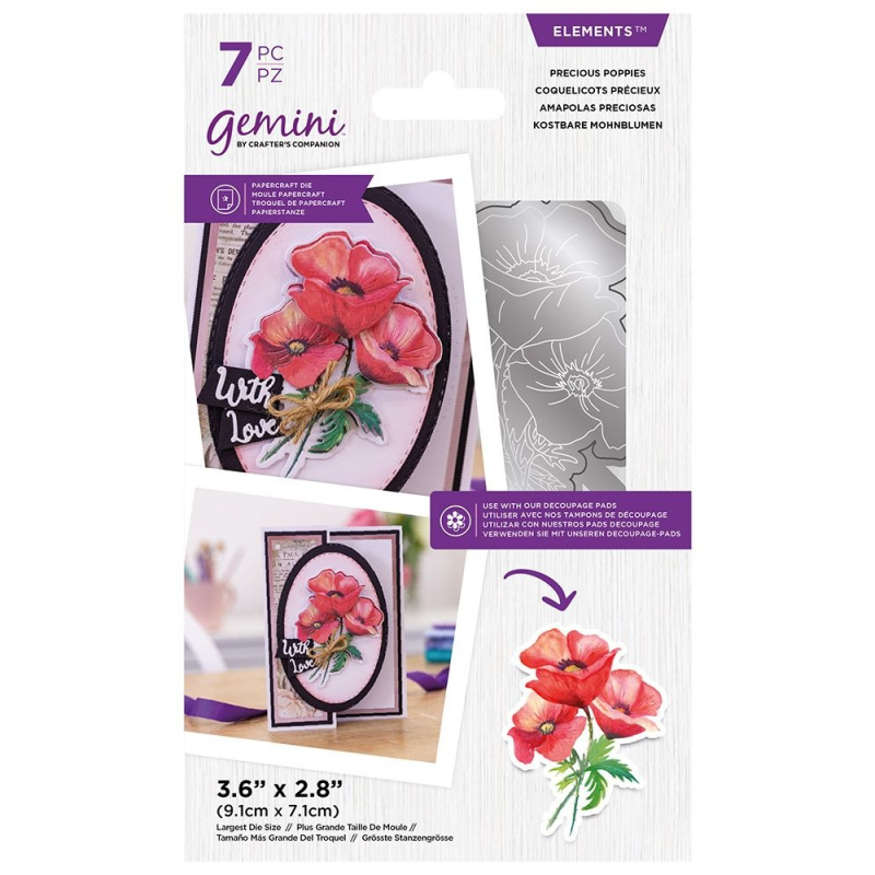Gemini Precious Poppies Elements Dies (GEM-MD-ELE-PREPO)